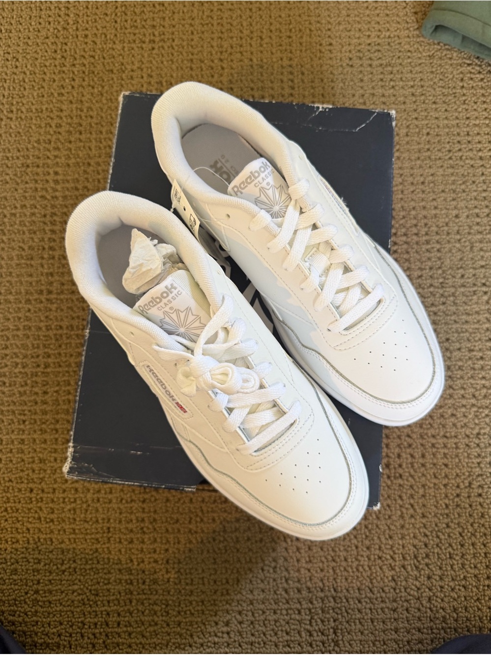 Reebok White Leather Low-Top Sneakers